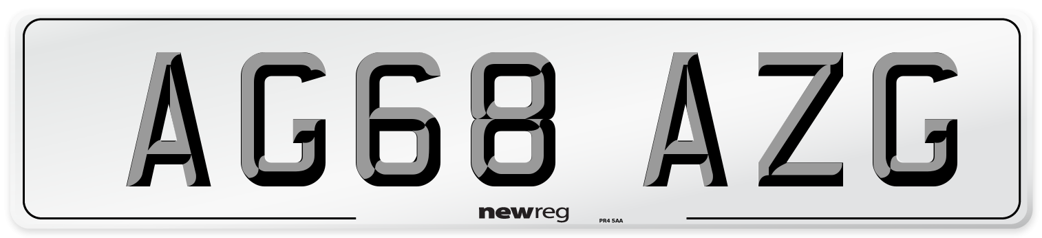 AG68 AZG Number Plate from New Reg